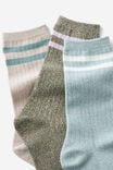 Body Crew Socks 3Pk, ICEBERG GREEN MULTI - alternate image 3