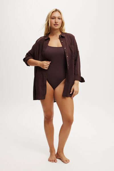 Swing Beach Shirt, WILLOW BROWN