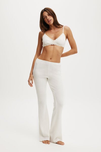 Super Soft Lounge Flare Pant, WINTER WHITE RIB