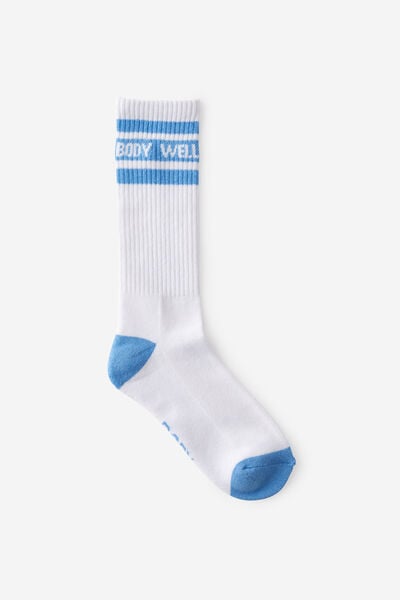 Active Tube Sock, WHITE/GUMBALL BLUE BWC