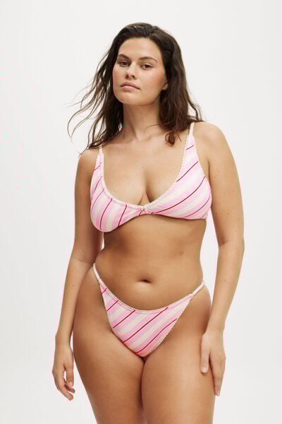 High Apex Bikini Top, MAEVE STRIPE PIROUETTE CREPE