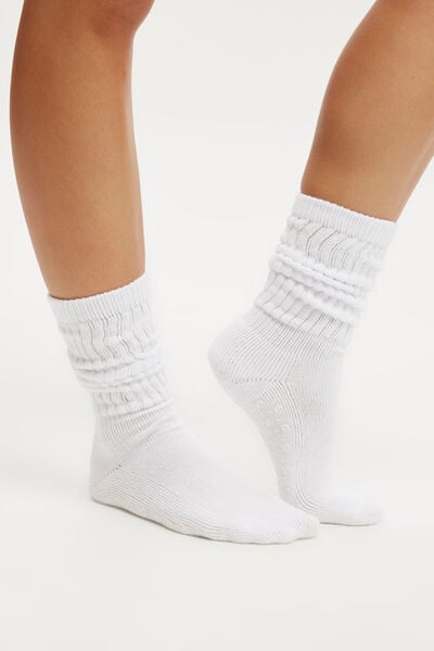Body Scrunch Sock, WHITE