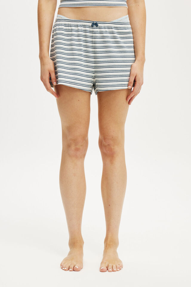 90 S Sleep Short, COCONUT MILK WENDY STRIPE/CROISSANT