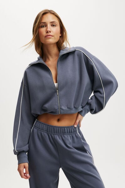 The Ultimate Soft Track Jacket, FOLKSTONE GREY/WHITE