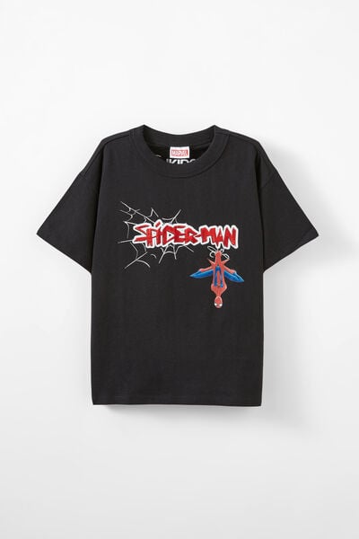 Licensed Drop Shoulder Short Sleeve Tee, LCN MAR BLACK/SPIDERMAN ICON