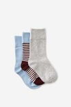 DAWN BLUE/BORDAUX/FOG GREY MARLE