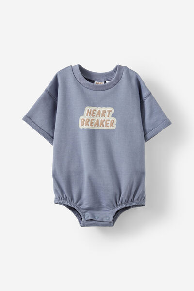 Dani Bubble Short Sleeve Bubbysuit, STEEL/HEARTBREAKER
