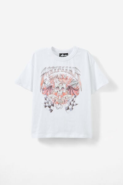 Licensed Drop Shoulder Short Sleeve Tee, LCN PRO WHITE/METALLICA