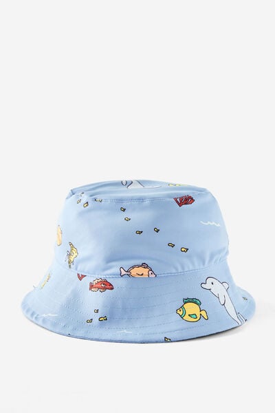 Baby Swim Bucket Hat, DAWN BLUE/SEA CREATURES