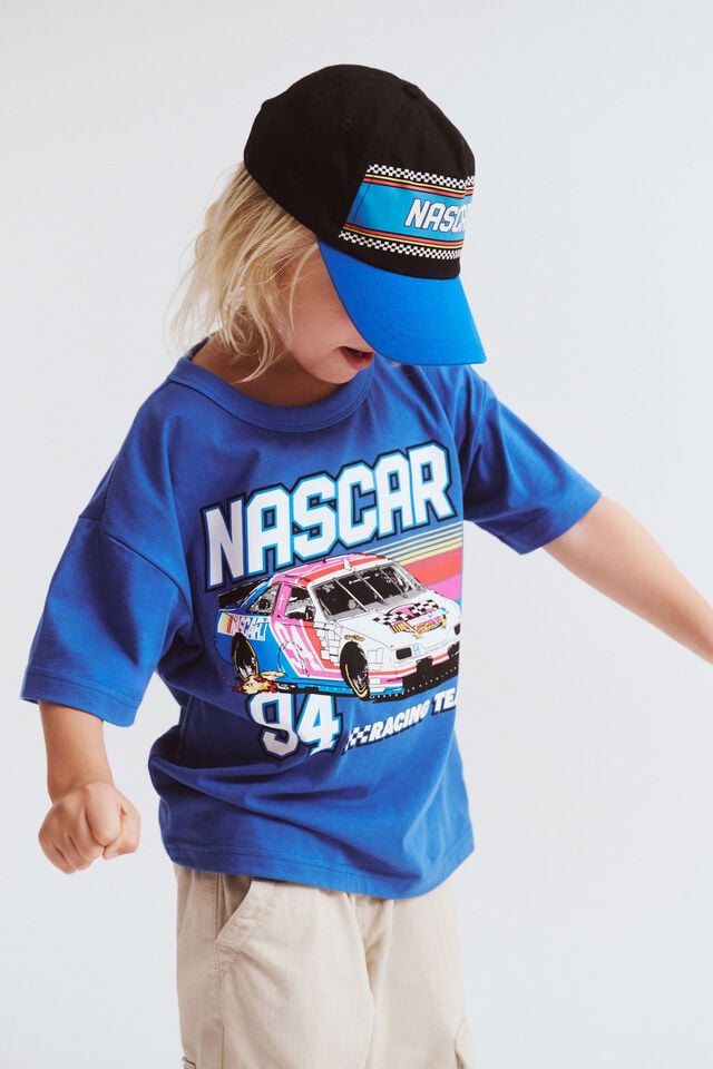 NASCAR Drop Shoulder Short Sleeve Tee, LCN NSR HARBOUR BLUE/NASCAR
