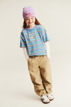 Bluey Drop Shoulder Short Sleeve Tee, LCN BLU REGATTA MULTI STRIPE/BLUEY - alternate image 2