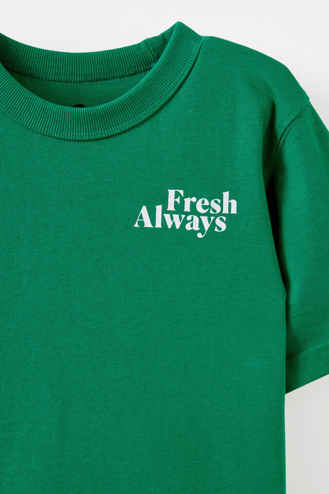 Jonny Short Sleeve Graphic Print Tee Personalised, DEEP MINT/ALWAYS FRESH