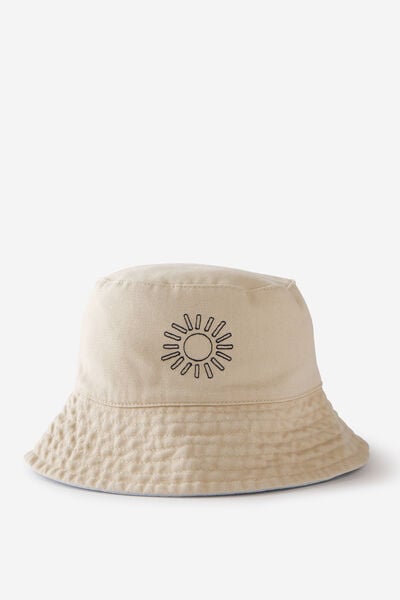 Kids Reversible Bucket Hat, RAINY DAY/SUN MOTIF