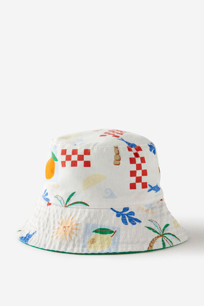 Kids Reversible Bucket Hat, SUMMER FRESH/ISLAND GREEN