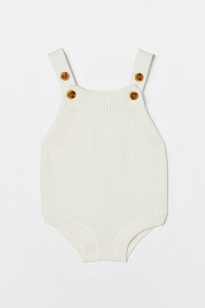 Organic Knit Bubbysuit, MILK