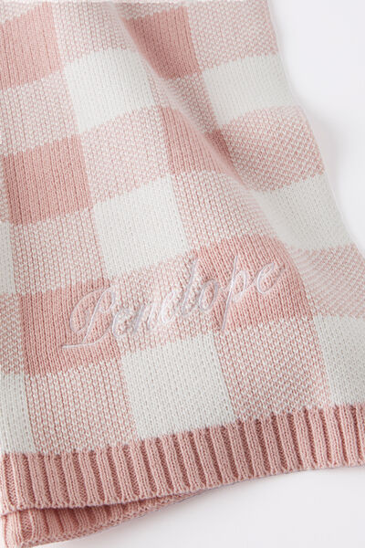 Personalised Organic Knit Blanket, ZEPHYR/BUFFALO CHECK