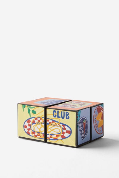 Kids Puzzle Game, HARBOUR BLUE/FOOD PUZZLE CUBE