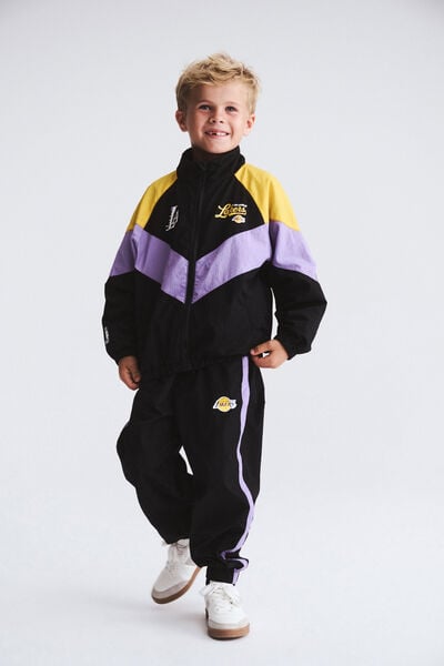 License  Zip Through Sports Jacket, LCN NBA BLACK/LAKERS STRIPE