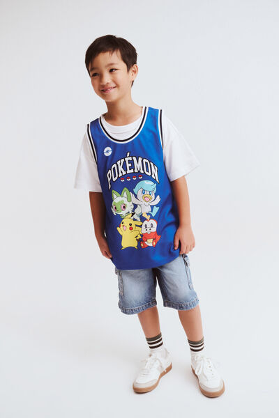 License Basketball Tank, LCN POK HARBOUR BLUE/POKEMON