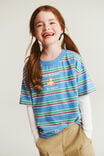 Bluey Drop Shoulder Short Sleeve Tee, LCN BLU REGATTA MULTI STRIPE/BLUEY - alternate image 1