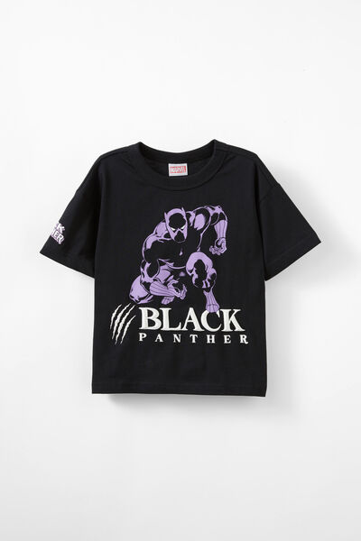 Licensed Drop Shoulder Short Sleeve Tee, LCN MAR BLACK/BLACK PANTHER