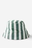 MOSS GREEN/VANILLA BLOCK STRIPE