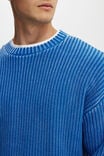 Washed Box Fit Crew Knit, WASHED BLUE - alternate image 4