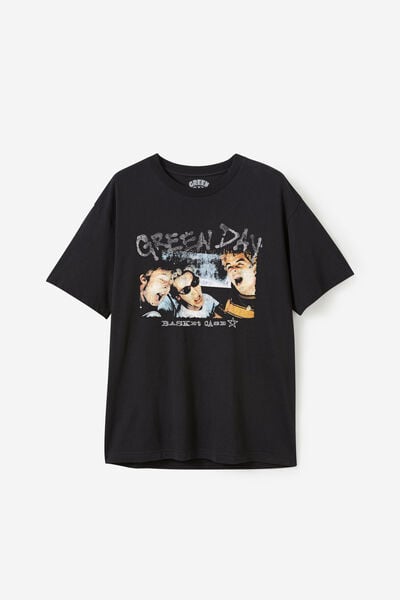 Loose Fit Green Day T-Shirt, LCN WMG BLACK - GREEN DAY - BASKET CASE