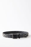 Stud Belt, WORN BLACK/BURNISHED SILVER/CROSS STUDS - alternate image 2