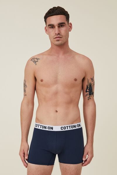 Mens Organic Cotton Trunks, TRUE NAVY/WHITE/BLACK