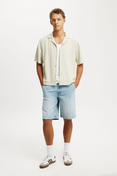 Baggy Denim Short, CARPENTER REMI BLUE