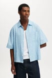 BRIGHT BLUE TEXTURED CHECK