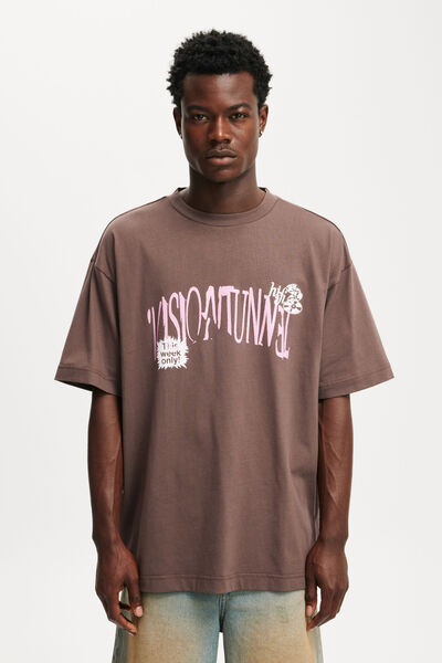 Box Fit Graphic T-Shirt, WASHED CHOCOLATE/VISION