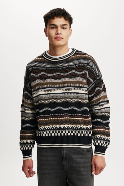 Garage Knit, BLACK PATTERN