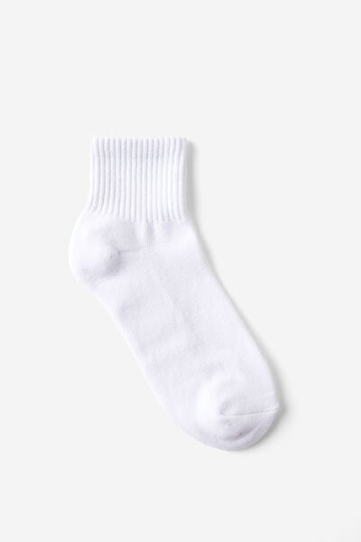 Quarter Crew Sock, WHITE