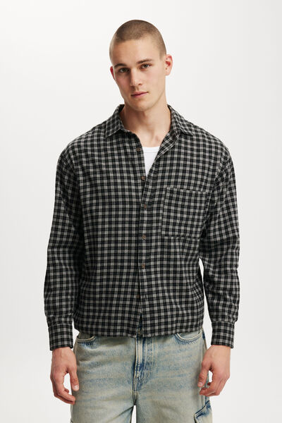 Tribeca Long Sleeve Shirt, BLACK MINI CHECK
