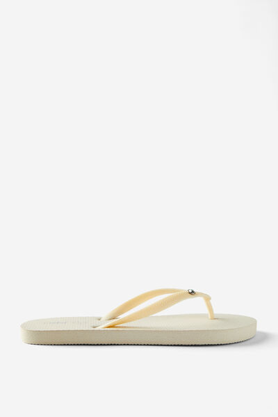 The Rubi Flip Flop, ECRU DIAMANTE