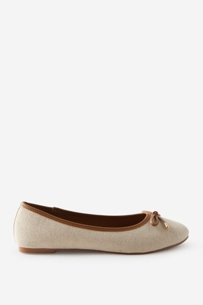 Emma Bow Ballerina, CANVAS/TAN