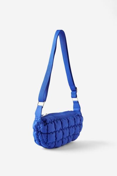 Mini Bowie Crescent Bag, SAILOR BLUE QUILTED BUBBLE