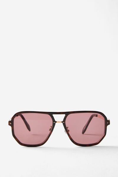 Mikayla Aviator Sunglasses, DEEP TORT/RED
