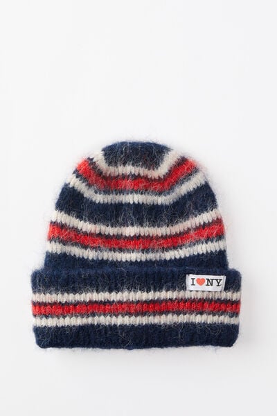 Rubi License Beanie, LCN NY I LOVE NY STRIPE BEANIE