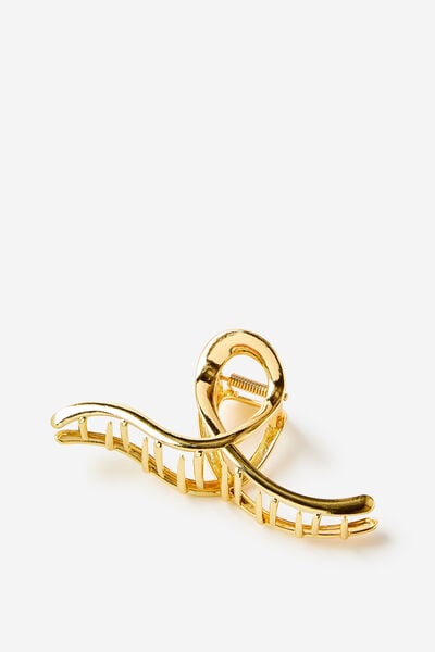 Metal Hair Claw, GOLD SQUIGGLE