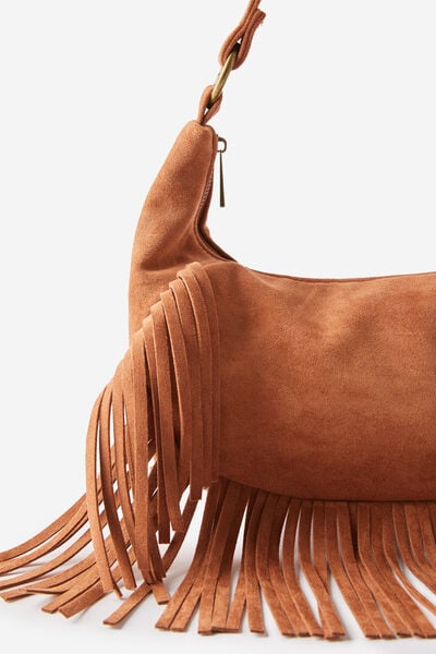 Dahlia Fringe Underarm Bag, SANDSTONE MICRO