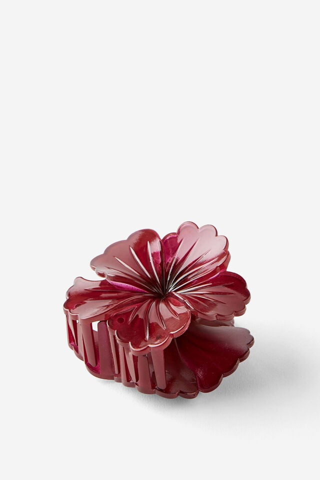 Lily Hair Claw, BURGUNDY HIBISCUS