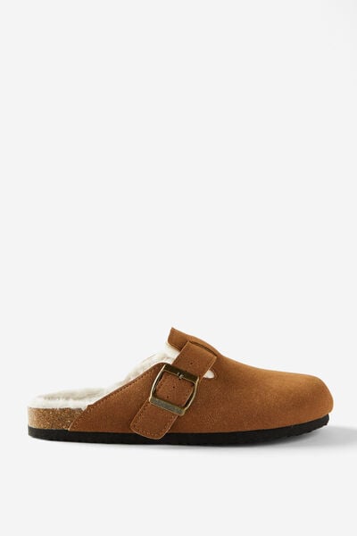 Rex Buckle Mule, DESERT TAN COSY