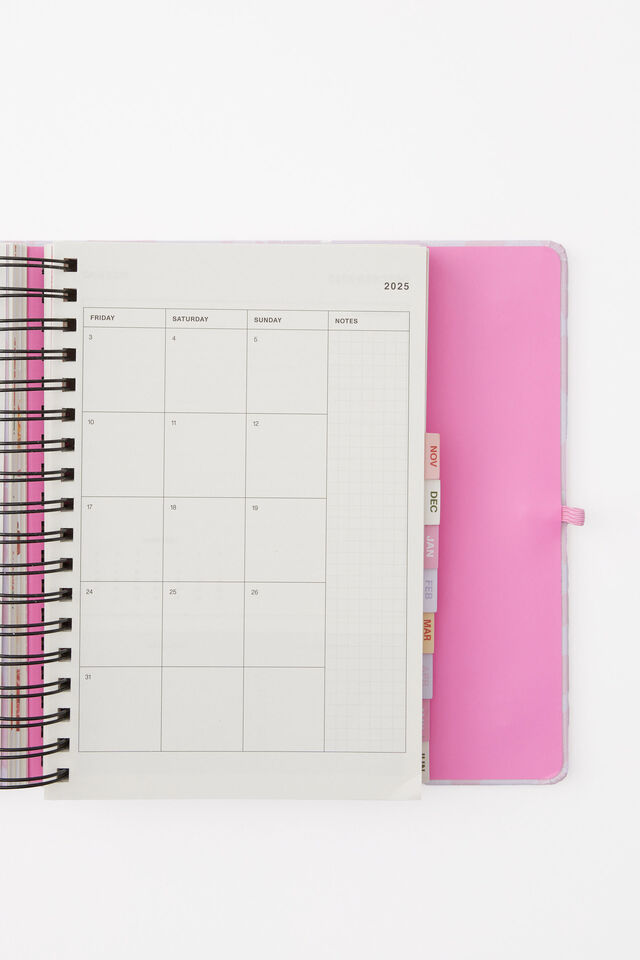 2025 26 Stay Focused Daily Planner, AMELIA FLORAL PASTEL LAVENDER