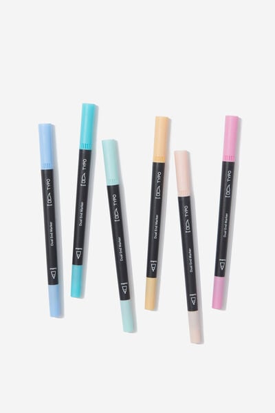 Dual Markers 6Pk, PASTEL
