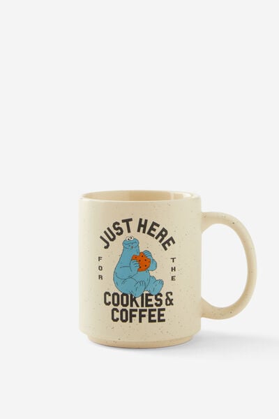 Daily Mug, LCN SES COOKIE MONSTER ECRU
