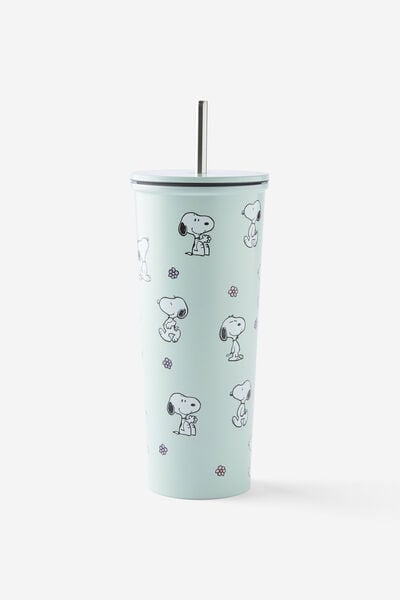 Collab Metal Smoothie Cup, LCN PEA PEANUTS SNOOPY YARDAGE/BLUE
