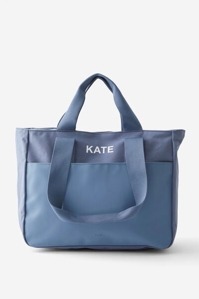 Personalised Essential Tote Bag, STORM BLUE